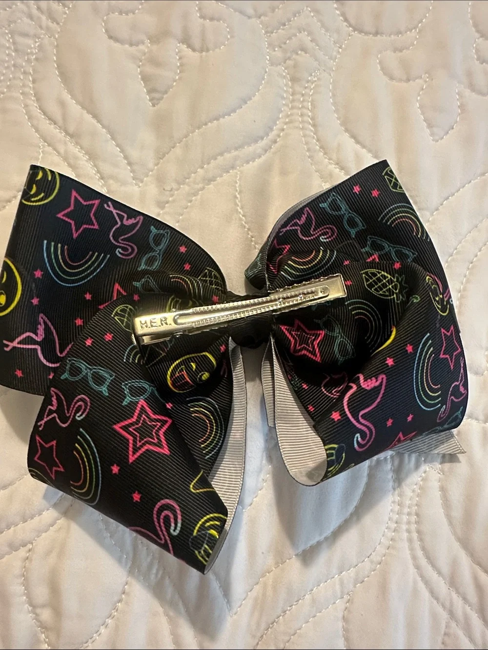 JoJo Siwa Rainbow Unicorn, Mermaid Green & Black Emoji Hair Bows